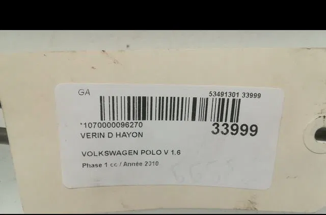 Verin droit hayon Volkswagen POLO V (6R1, 6C1) 1.6 tdi (2009) 5 portes occasion
