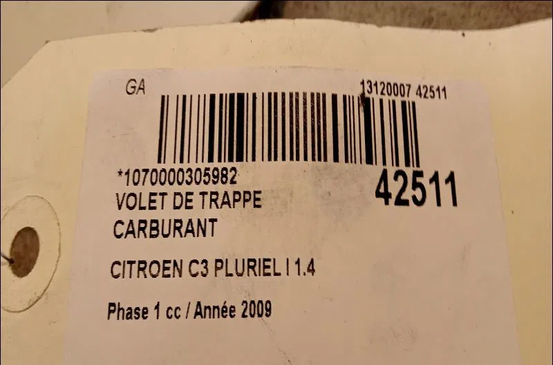 Volet de trappe carburant Citroen C3 Pluriel (HB_) 1.4 hdi (2004) 2 portes occasion