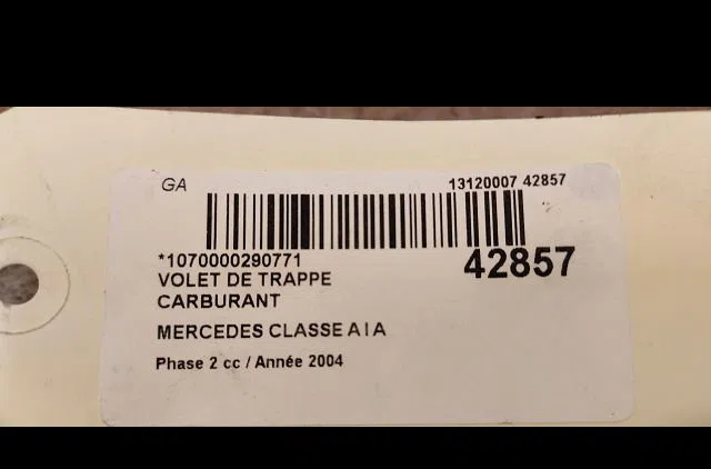 Volet de trappe carburant Mercedes-benz CLASSE A (W168) A 170 cdi (168.009, 168.109) (2001-2004) occasion