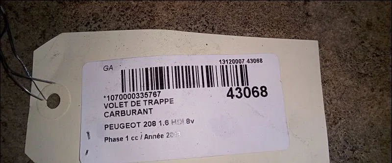 Volet de trappe carburant Peugeot 208 I (CA_, CC_) 1.6 hdi (2012) occasion